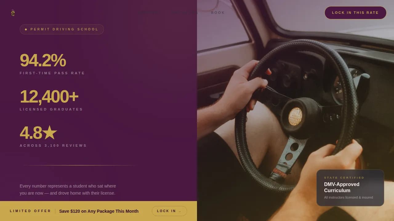 Drivers — Executive Driving School Landing Page Template