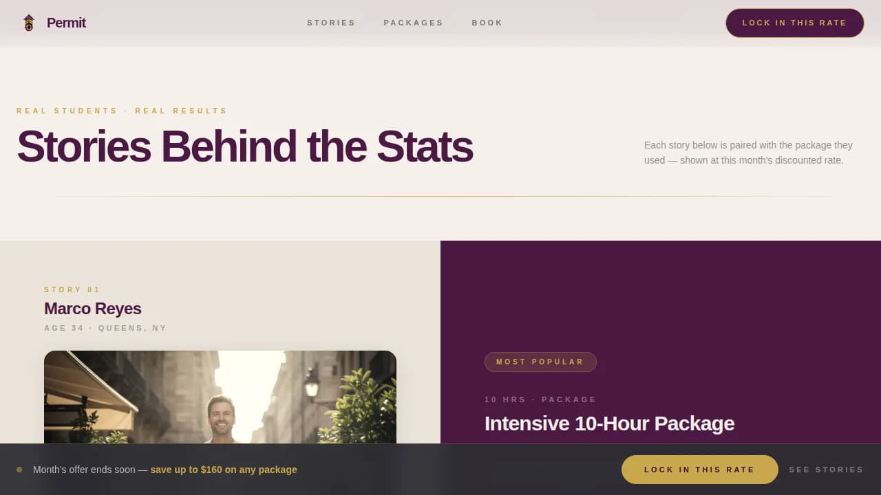 Drivers — Executive Driving School Landing Page Template