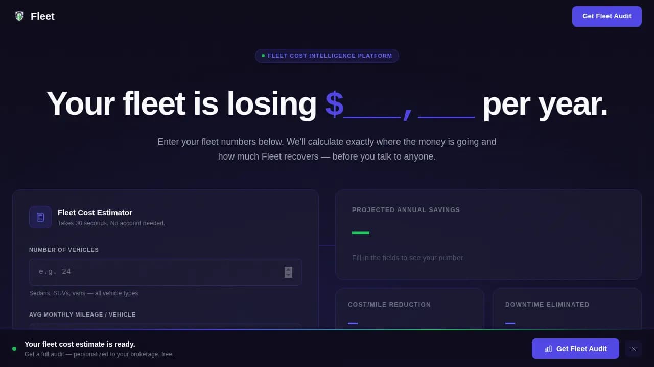 Logistics — Streamlined Vehicle Operations Landing Page Template