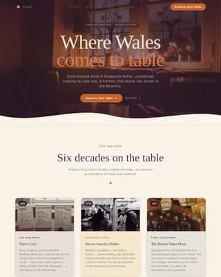 Tavern — Iconic Welsh Cuisine Landing Page Template