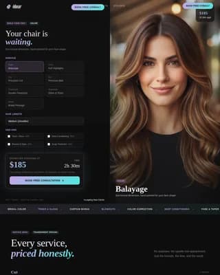 Hair Salon Build-Your-Visit Price Estimator Website Template