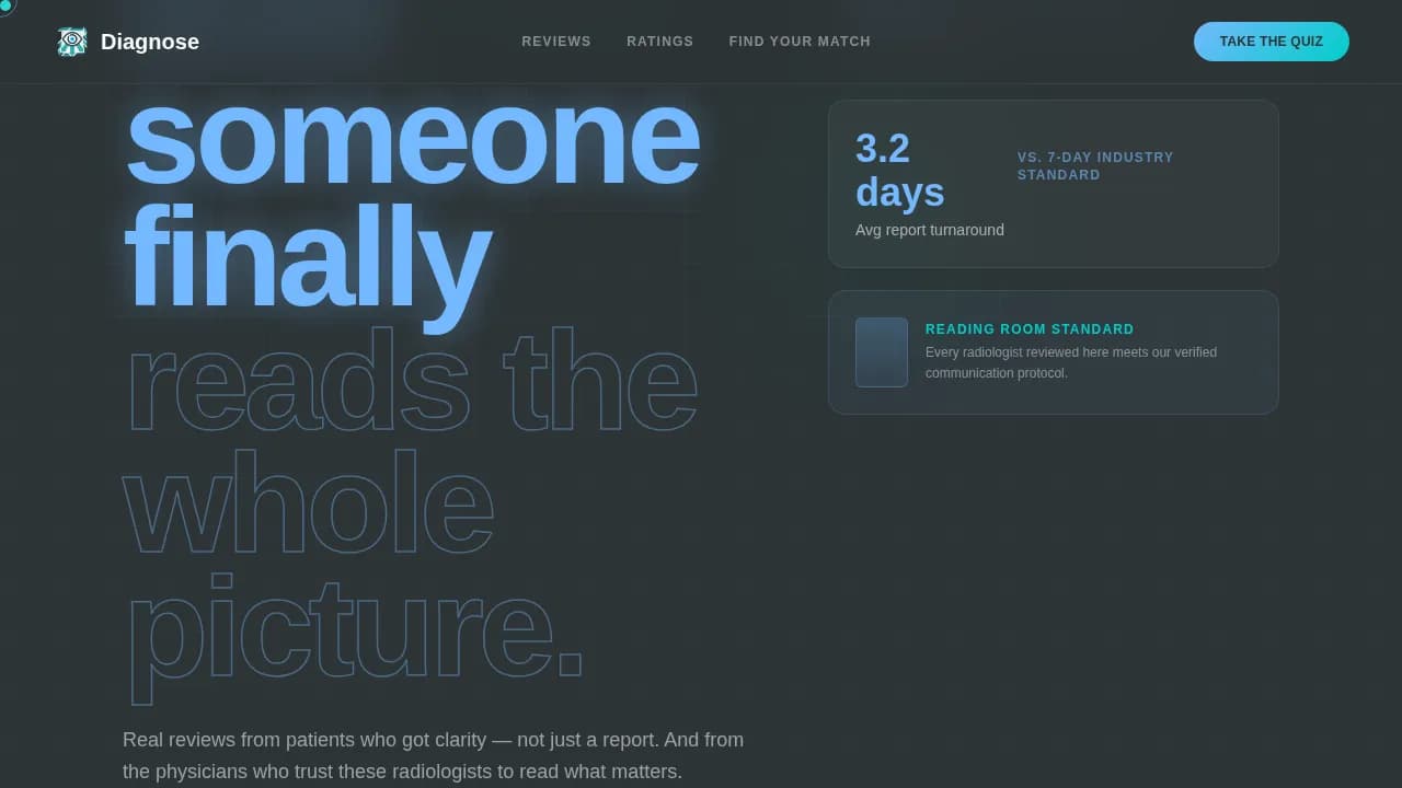 Clarity — Expert Radiologist Imaging Landing Page Template