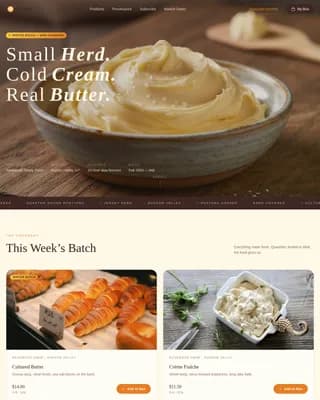 Churn — Artisanal Butter Craft Landing Page Template