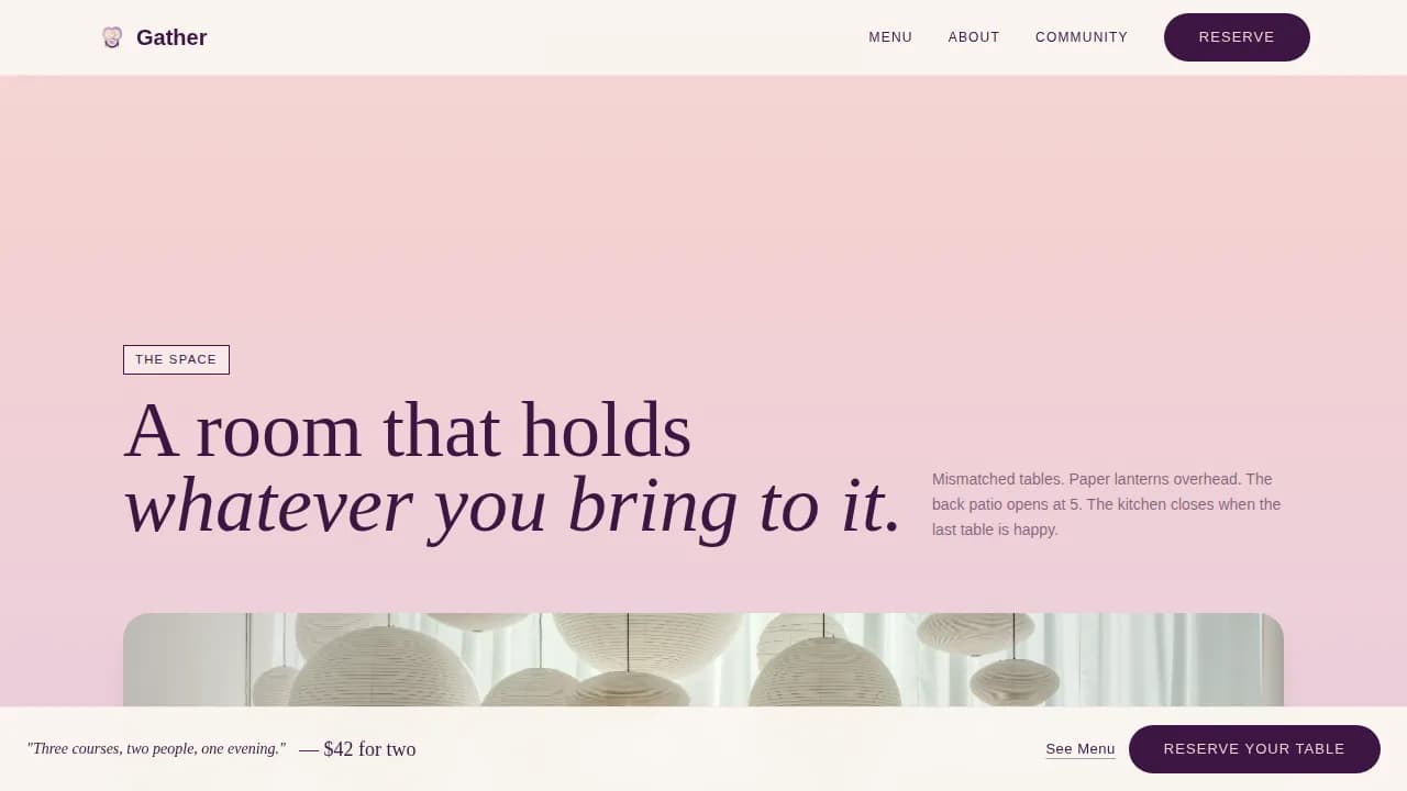 Embrace — Inclusive LGBTQ+ Restaurant Landing Page Template