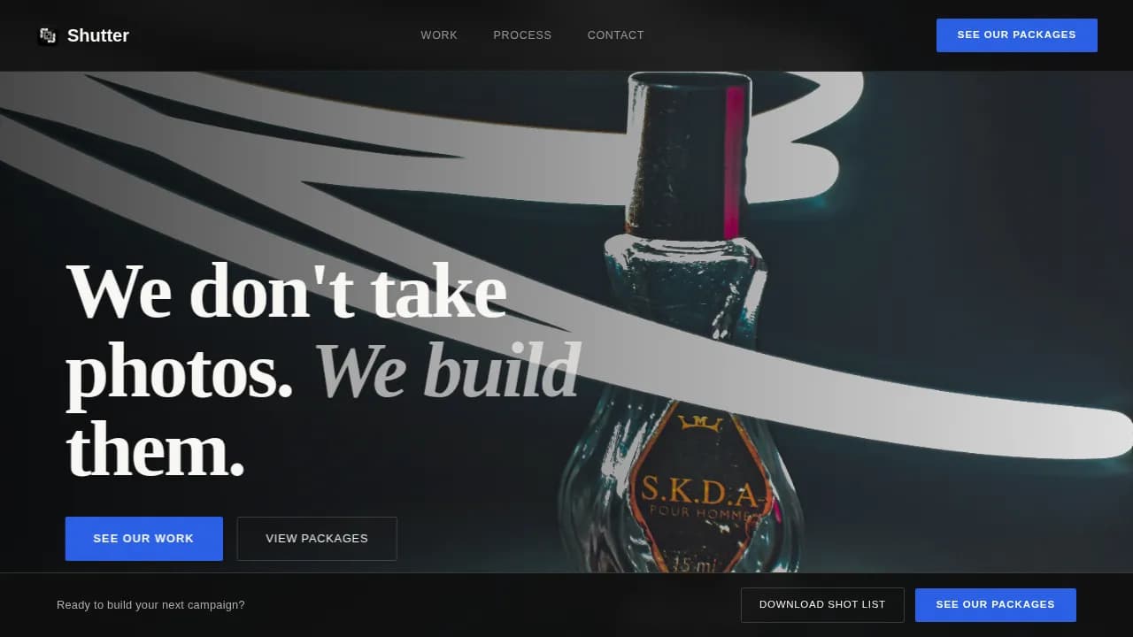 Photography Portfolio Booking Website Template