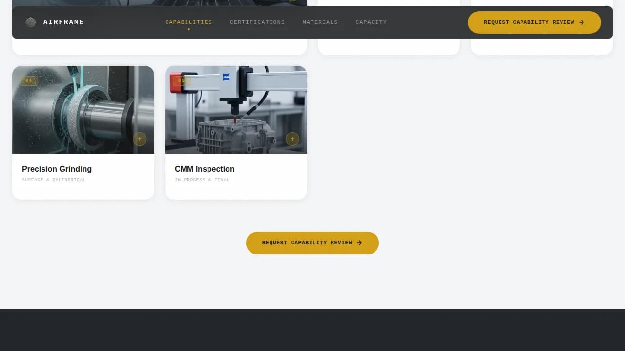 Construct — Expert Aerospace Fabrication Landing Page Template