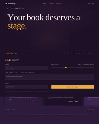 Represent — Acclaimed Literary Representation Landing Page Template