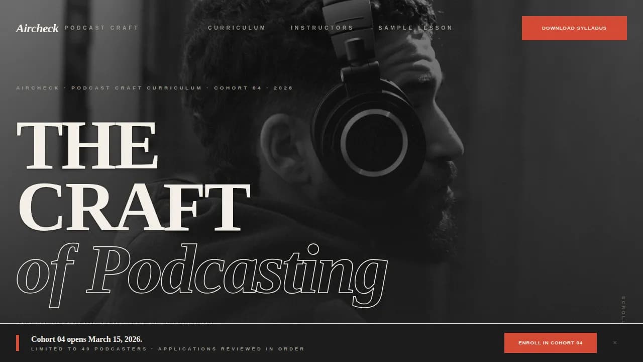 Broadcast — Professional Podcast Mastery Landing Page Template