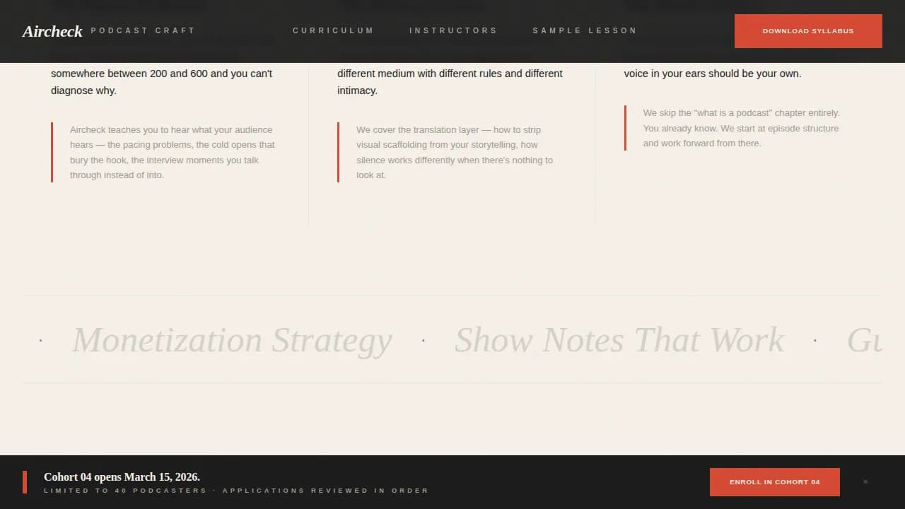 Broadcast — Professional Podcast Mastery Landing Page Template