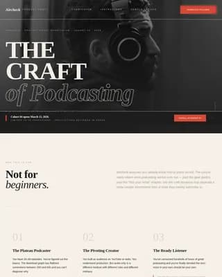 Broadcast — Professional Podcast Mastery Landing Page Template