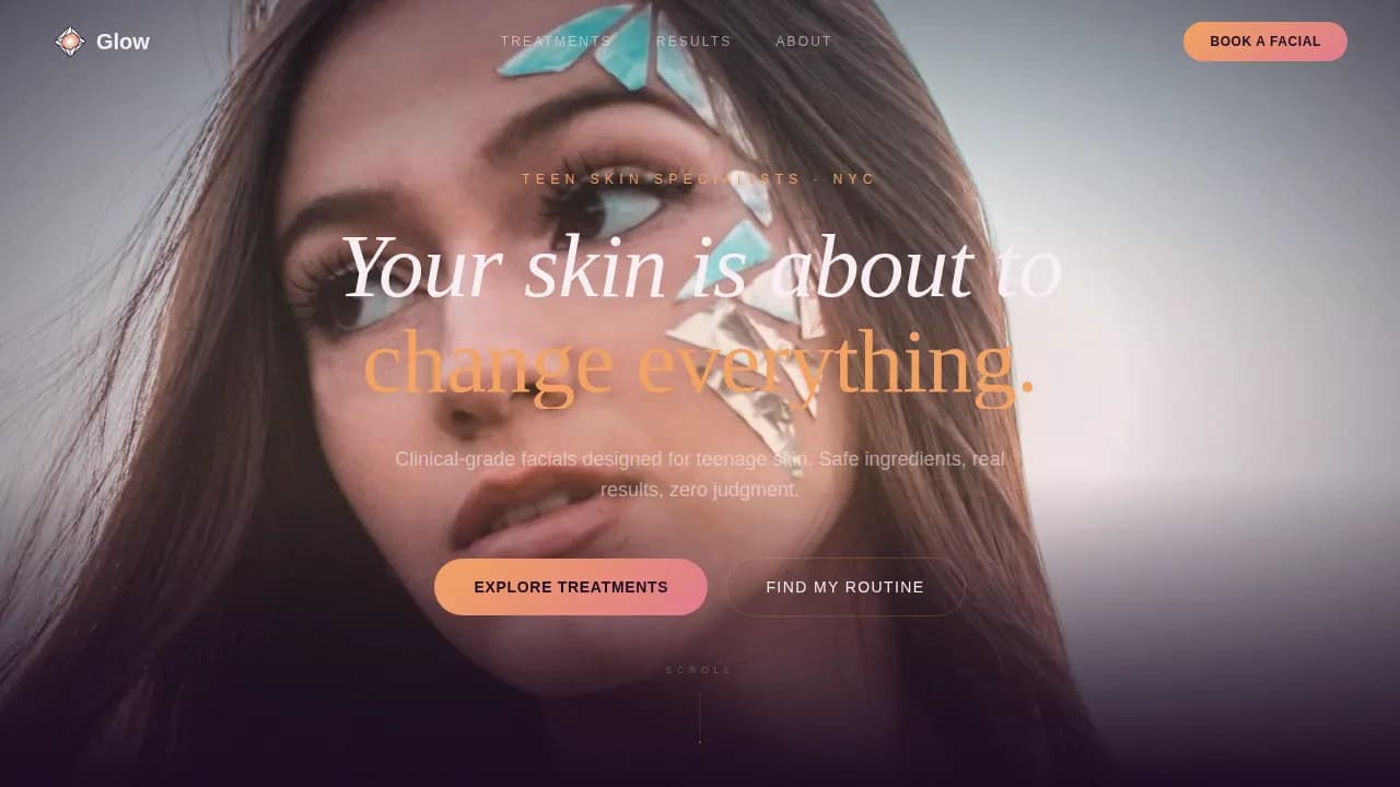 Radiance — Premium Adolescent Skincare Landing Page Template