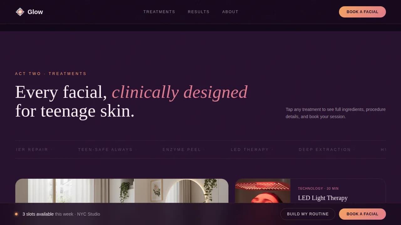Radiance — Premium Adolescent Skincare Landing Page Template