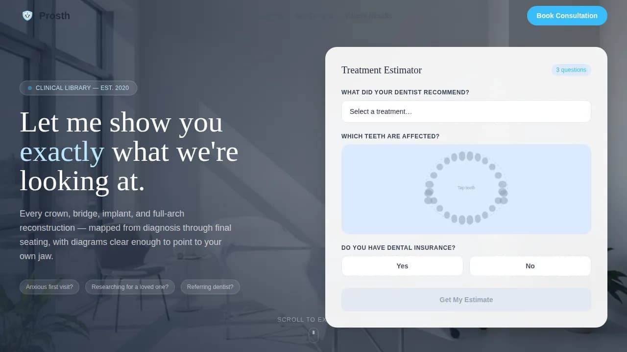Restore — Compassionate Prosthodontics Landing Page Template