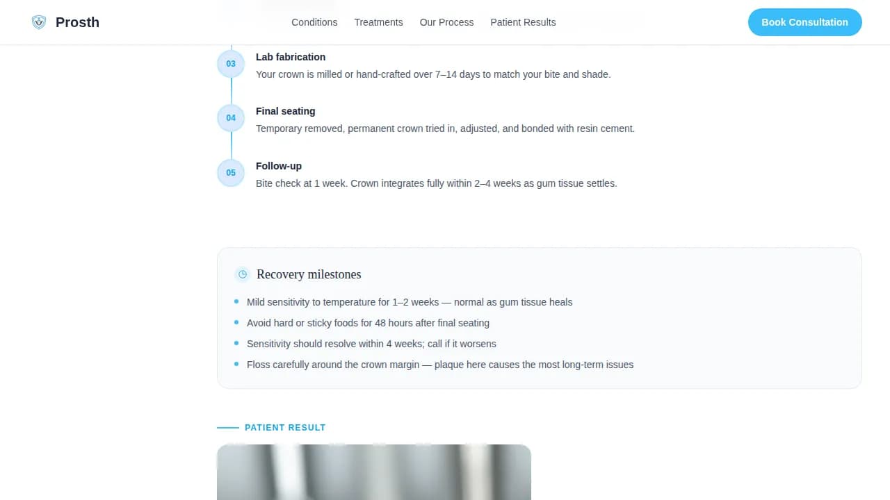 Restore — Compassionate Prosthodontics Landing Page Template