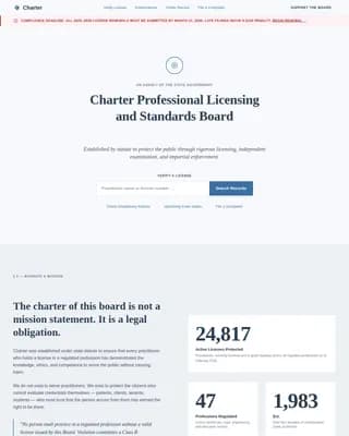 Credential — Authority Licensing Board Landing Page Template
