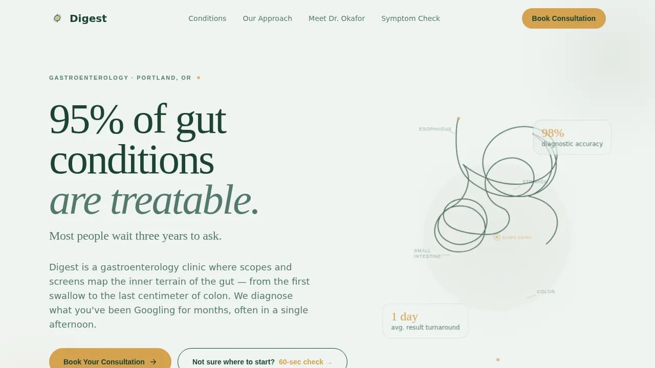 Gastroenterologist Clinic Booking Website Template