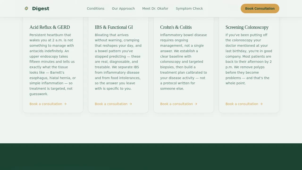 Gastroenterologist Clinic Booking Website Template