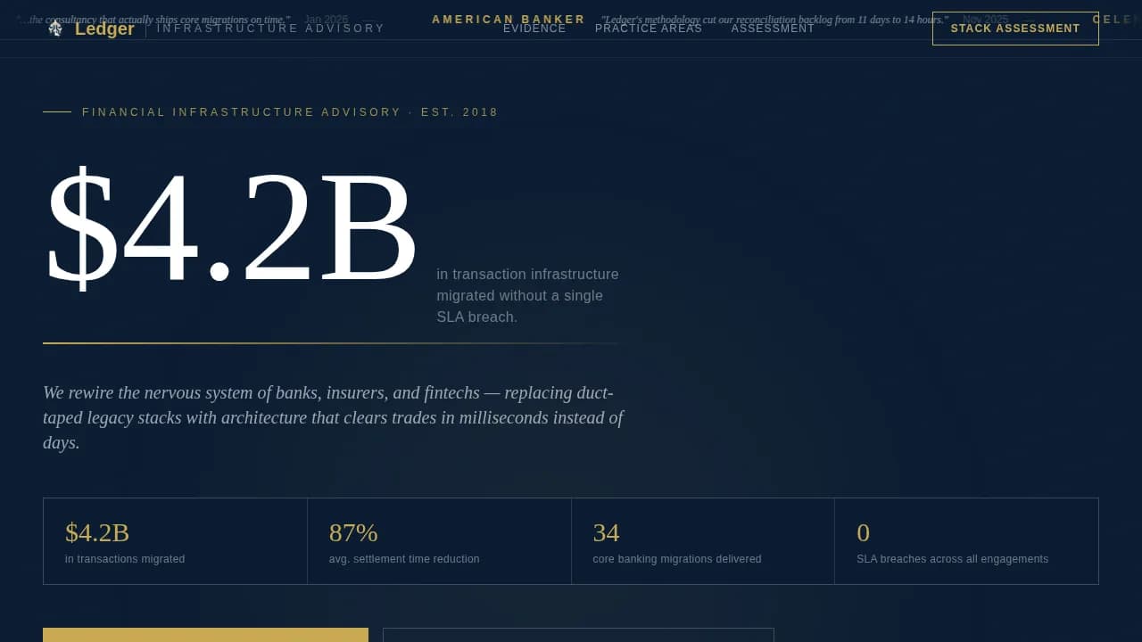 Nexus — Transformative Financial Infrastructure Landing Page Template