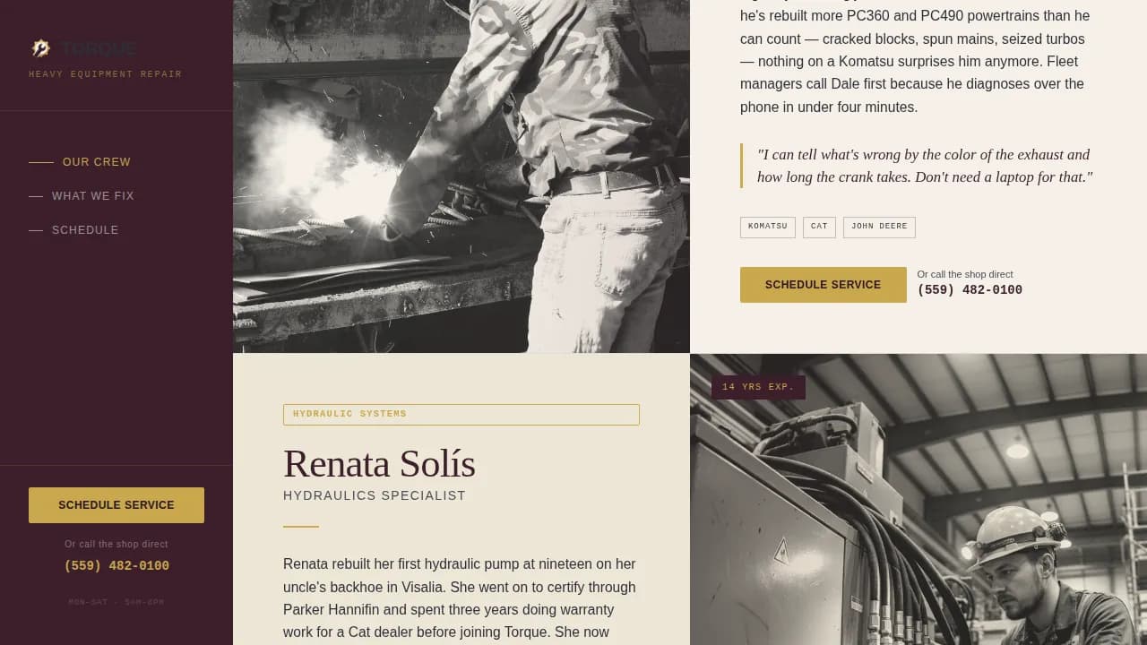 Powershift — Industrial Equipment Landing Page Template