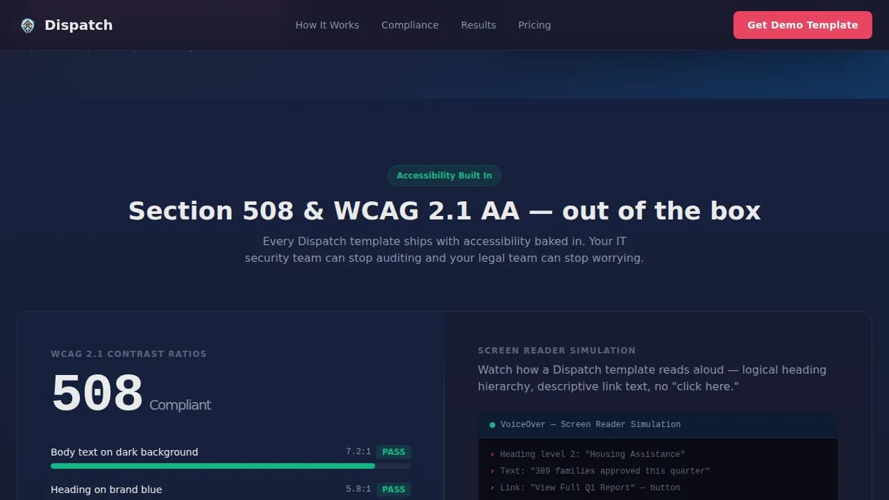 Momentum — Rapid Government Updates Landing Page Template