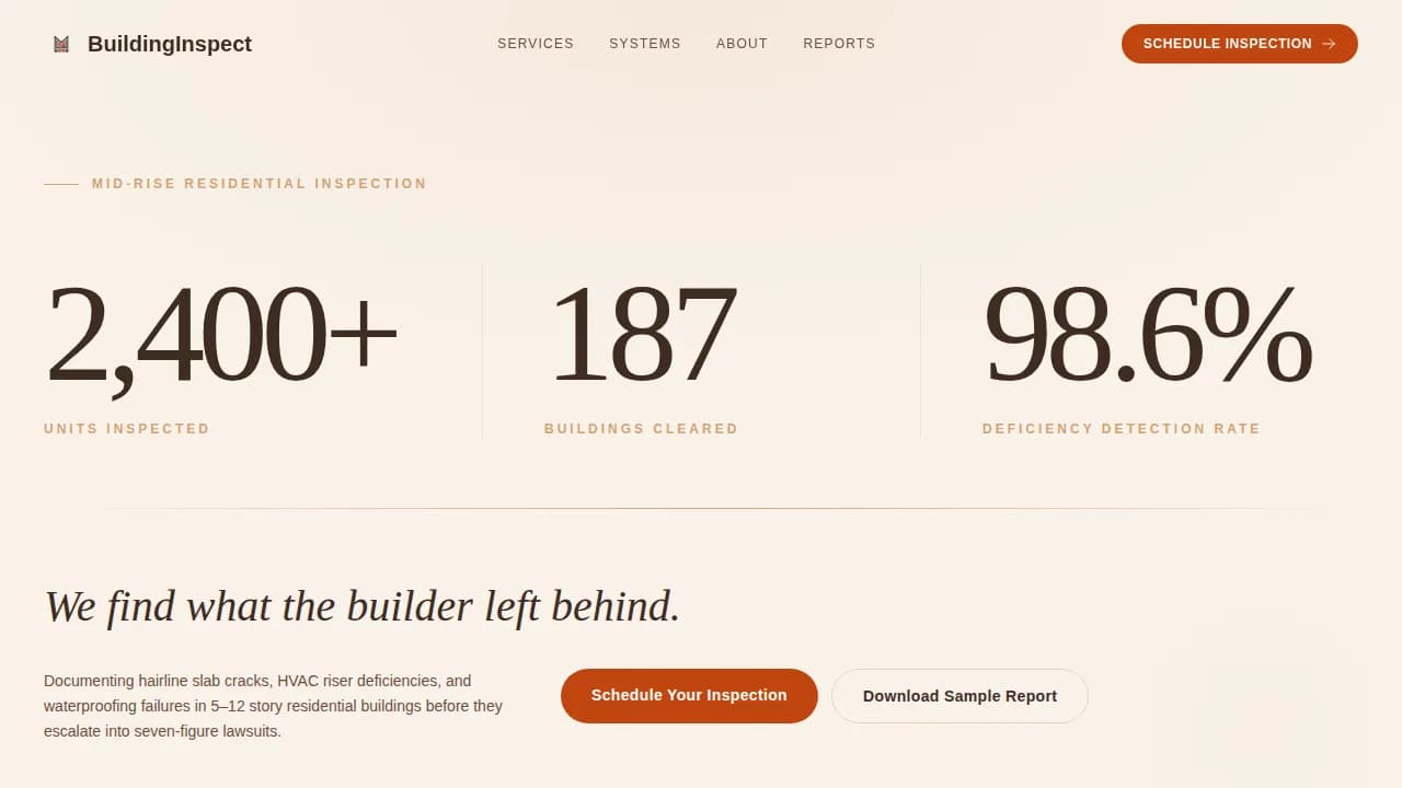 Assess — Professional Building Inspection Landing Page Template