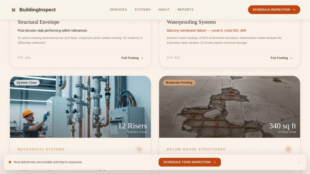 Assess — Professional Building Inspection Landing Page Template
