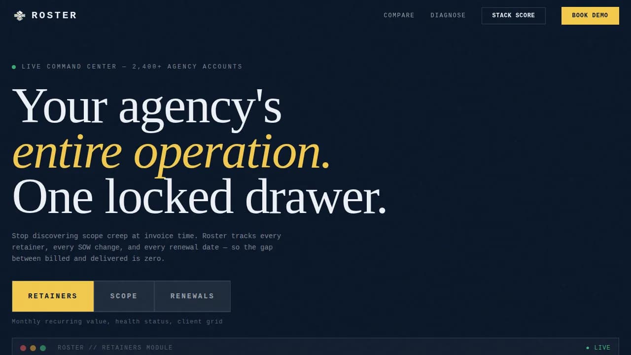 Roster — Dynamic Agency Retainer Landing Page Template