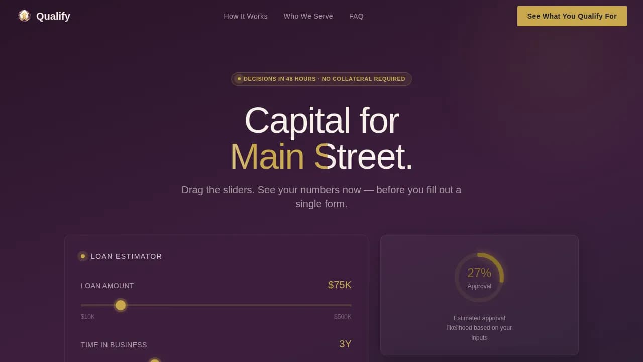 Qualify - Fast Capital Approval Landing Page Template