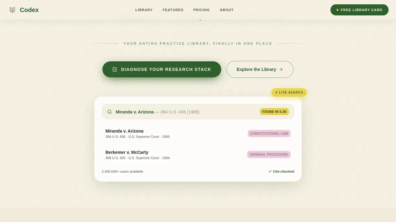 Briefcase — Smart Legal Research Landing Page Template