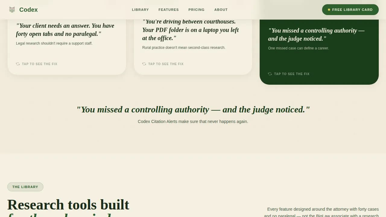 Briefcase — Smart Legal Research Landing Page Template