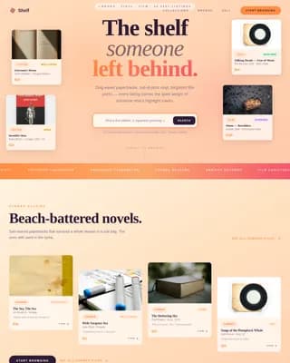 Library — Curated Vintage Books Landing Page Template