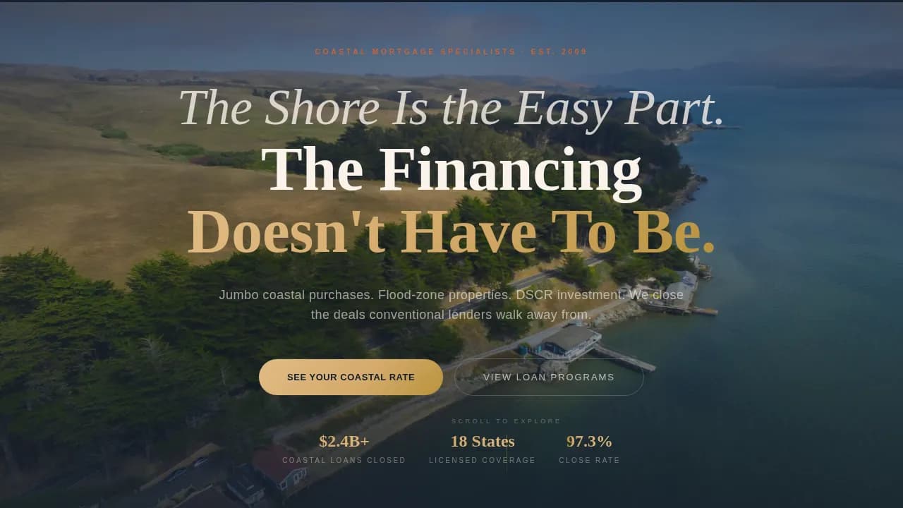 Mesa — Coastal Mortgage Broker Landing Page Template