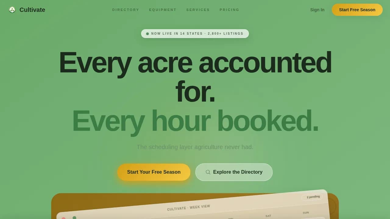 Harvest — Intelligent Agri-Tech Booking Landing Page Template