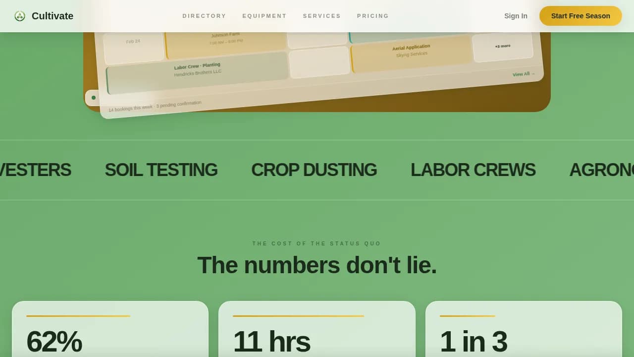 Harvest — Intelligent Agri-Tech Booking Landing Page Template