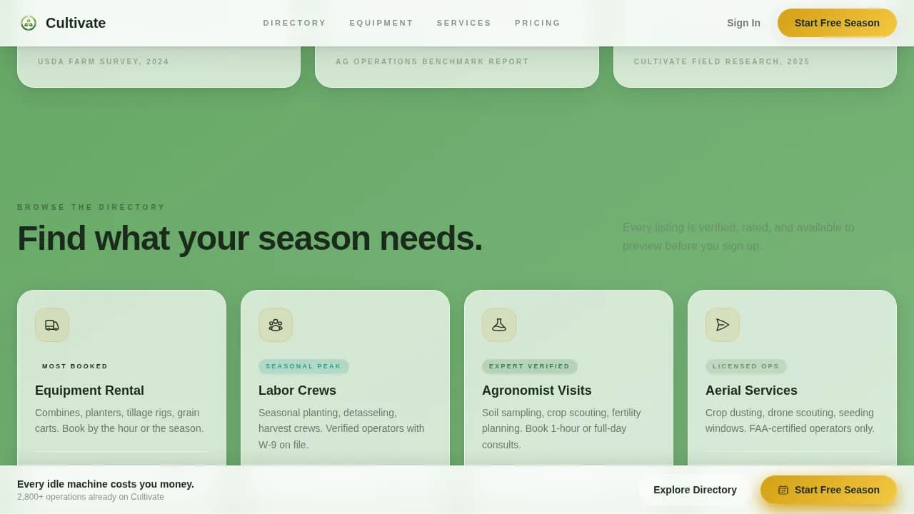 Harvest — Intelligent Agri-Tech Booking Landing Page Template