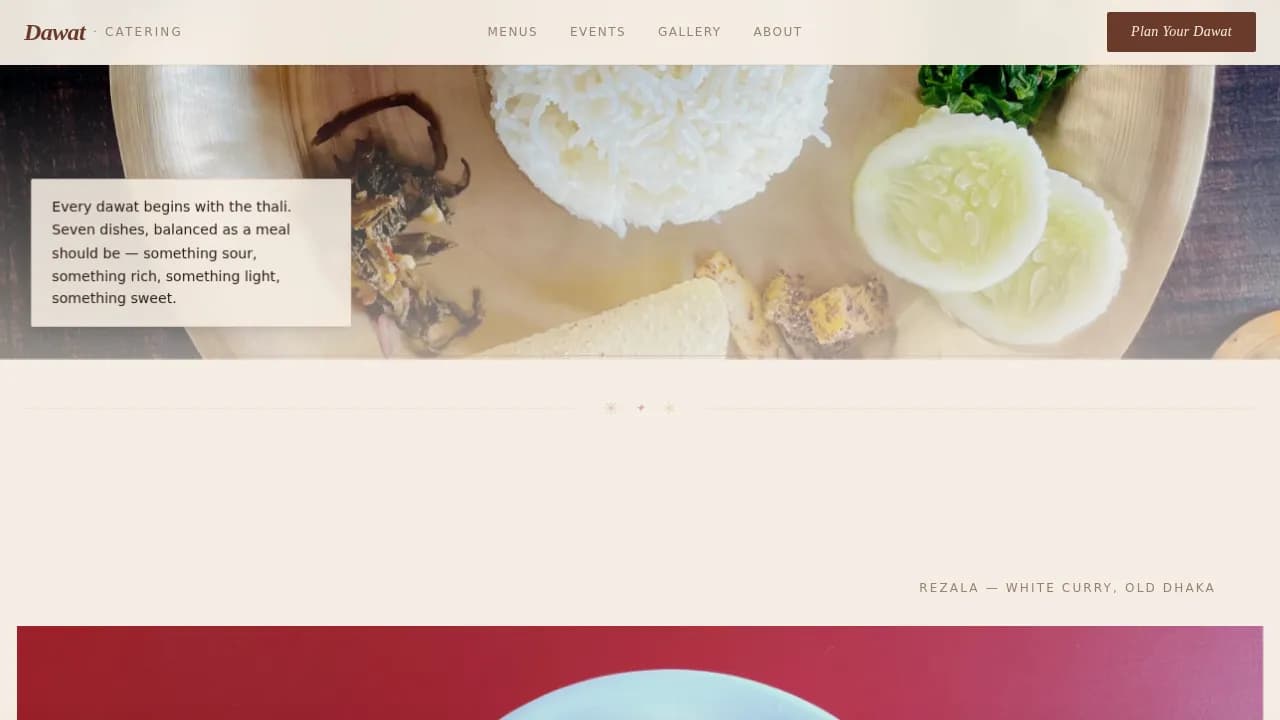 Dawat - Authentic Bangladeshi Catering Landing Page Template