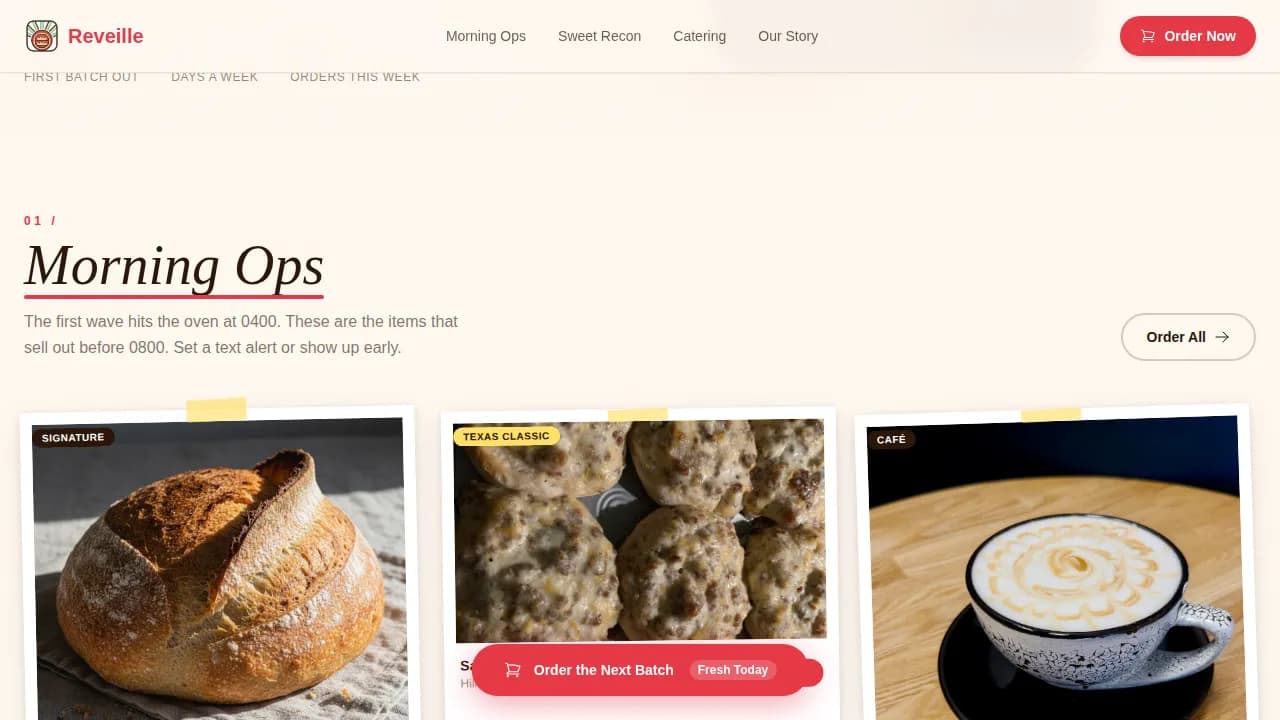 Vintage — Nostalgia Veteran Artisan Bakery Landing Page Template