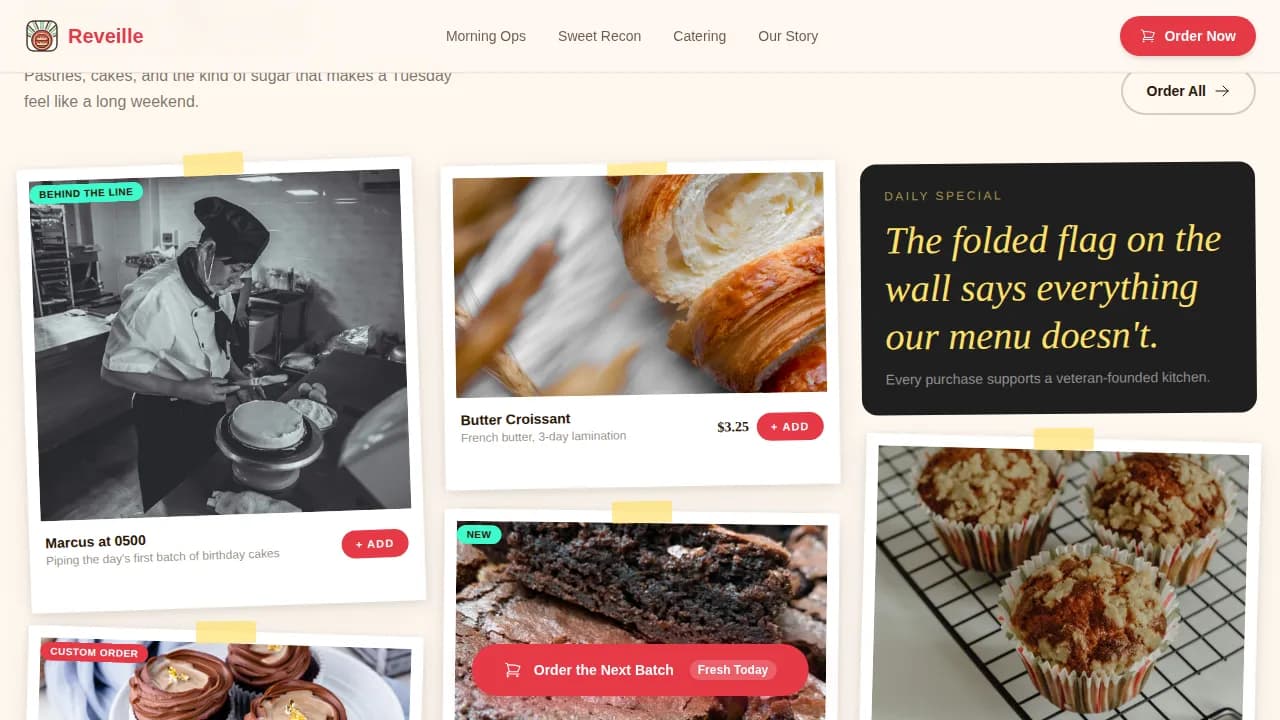 Vintage — Nostalgia Veteran Artisan Bakery Landing Page Template