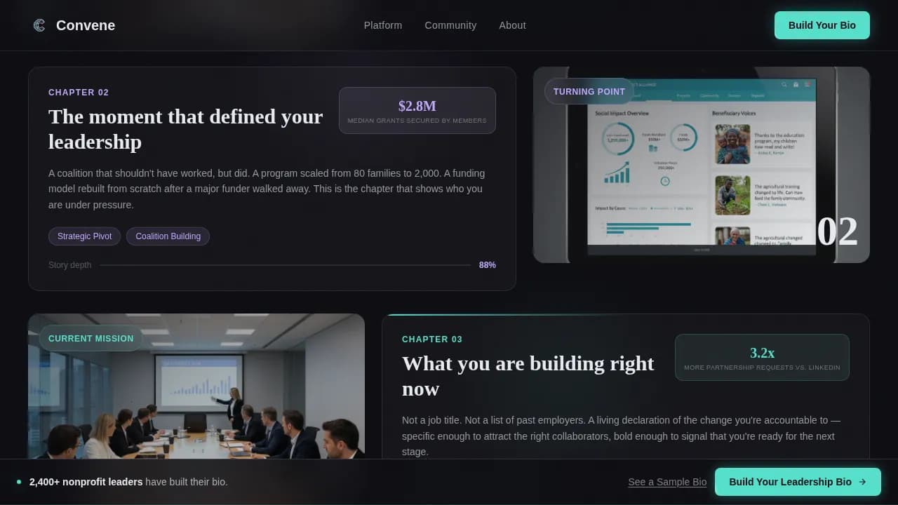 Network — Visionary Nonprofit Leadership Landing Page Template
