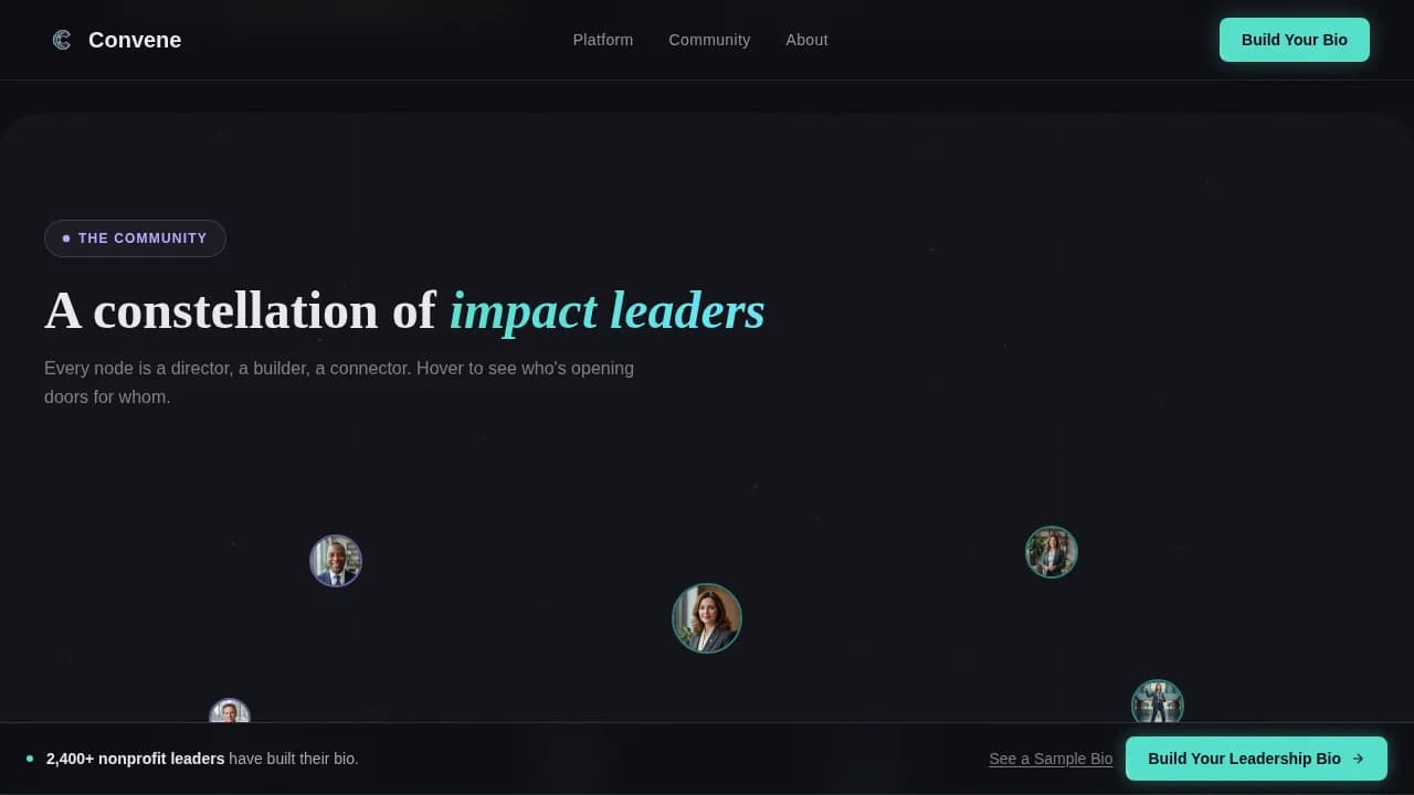 Network — Visionary Nonprofit Leadership Landing Page Template