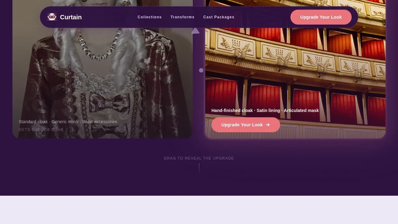 Stage — Immersive Performance Costume Landing Page Template