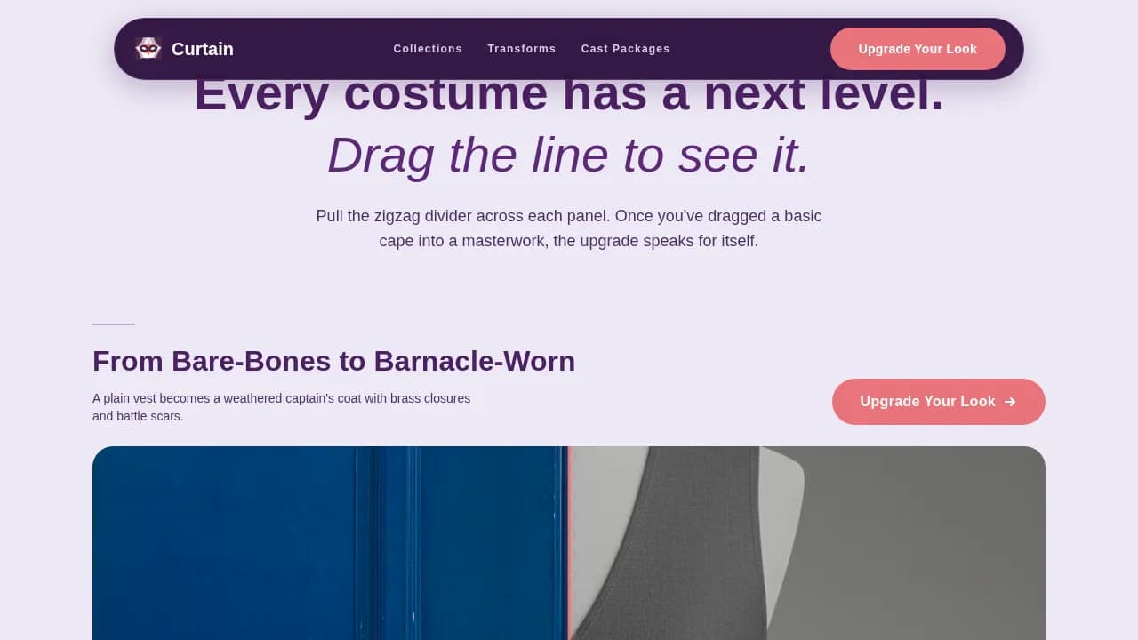 Stage — Immersive Performance Costume Landing Page Template