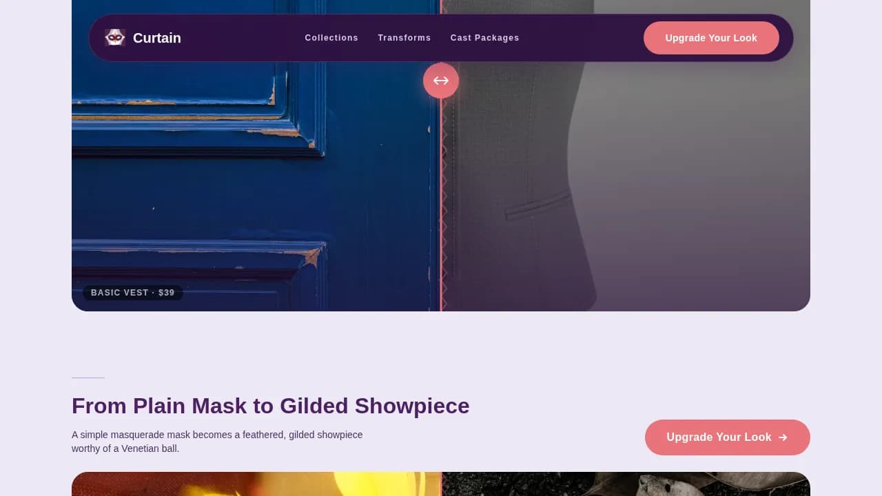 Stage — Immersive Performance Costume Landing Page Template