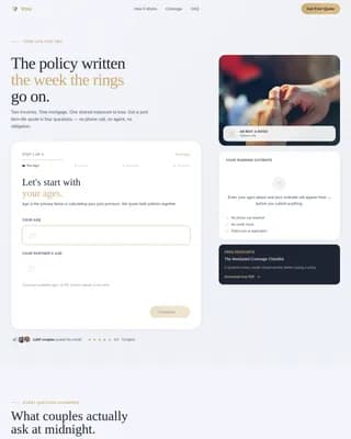 Unite — Assured Newlywed Coverage Landing Page Template