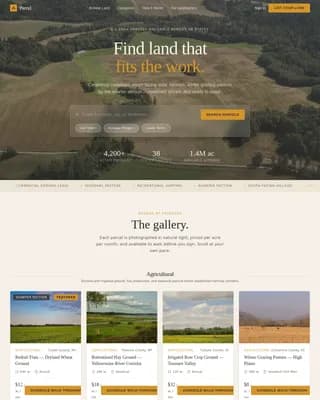 Terrain — Exclusive Acreage Leasing Landing Page Template