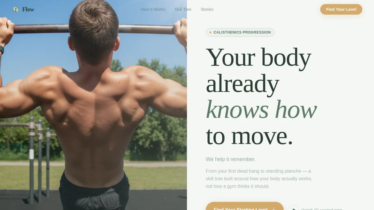 Ascend — Adaptive Bodyweight Fitness App Landing Page Template