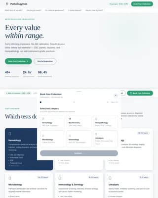 Pathology Medicine Booking Website Template