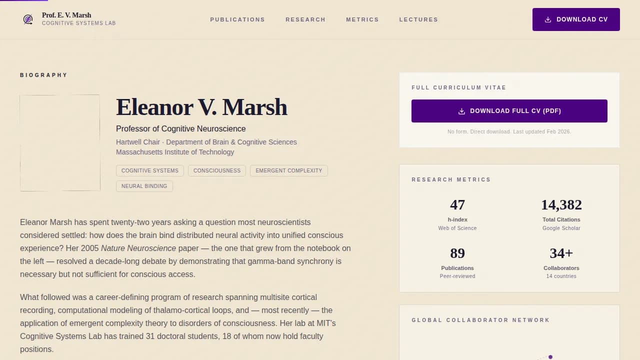 Chronicle — Authoritative Academic Portfolio Landing Page Template