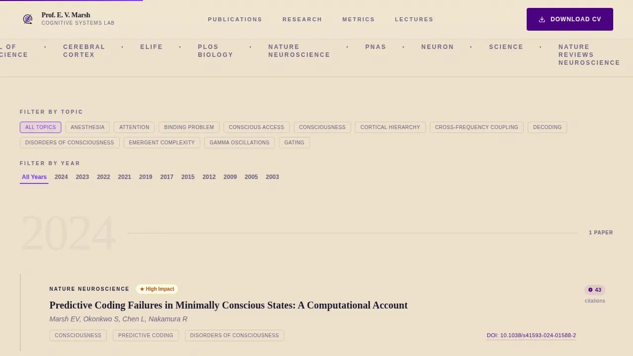 Chronicle — Authoritative Academic Portfolio Landing Page Template