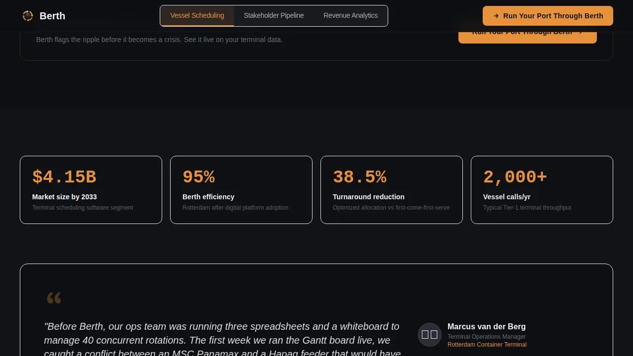 Harbor — Intelligent Maritime Operations Landing Page Template